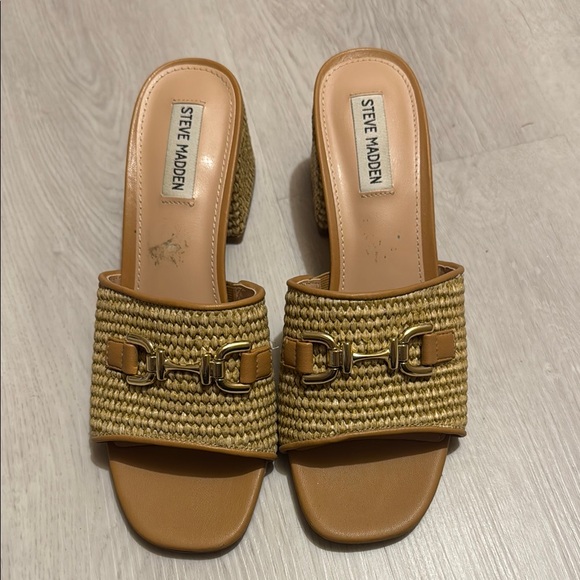 Steve Madden Shoes - Steve Madden Tan Mules with Woven Upper